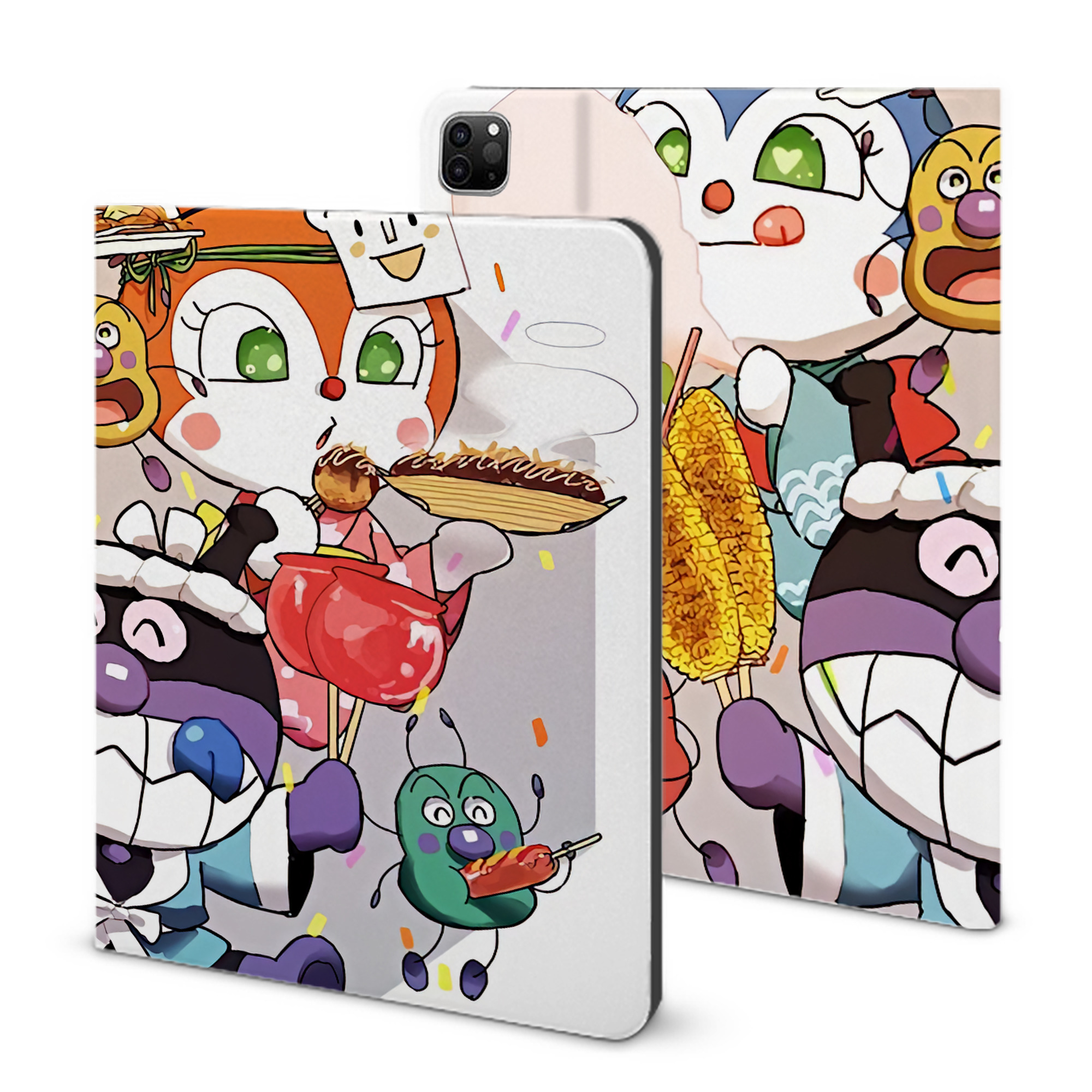 （画像用） アンパンマン Anpanman IPad ケース ブック型 PUレザー TPU 耐衝撃 軽量 薄型 ペン収納なし 全面保護 IPad 各モデル対応
